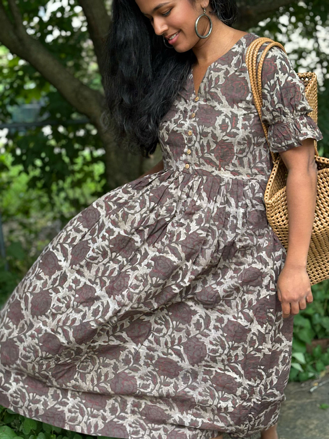 Desert Rose 100% Cotton Midi Dress