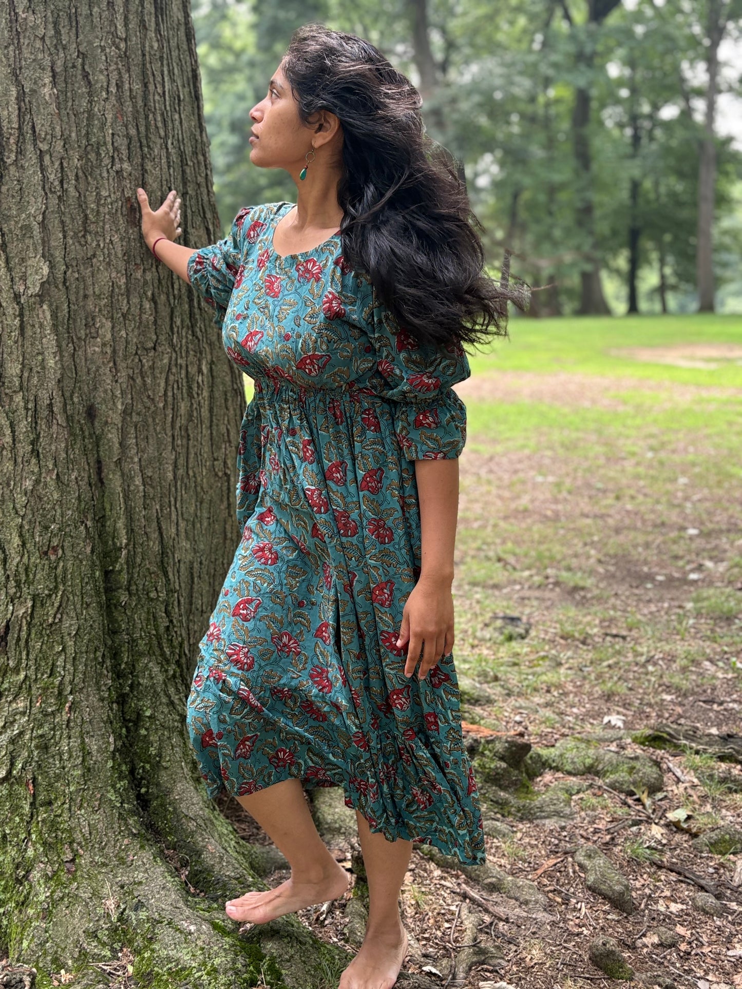 Poppy Princess 100% Cotton Midi Dress
