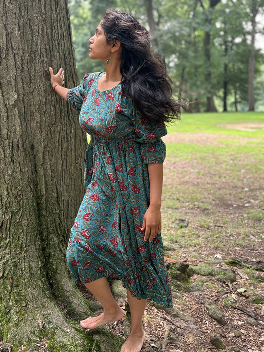 Poppy Princess 100% Cotton Midi Dress