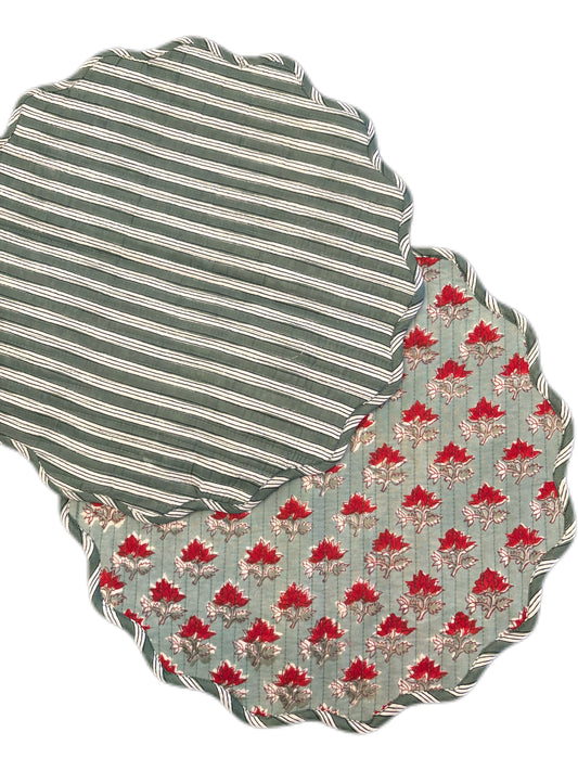 Holiday Poinsettia Round Placemat