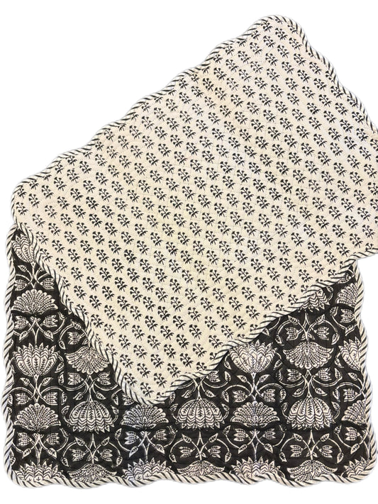 Midnight Lotus Scalloped Placemats