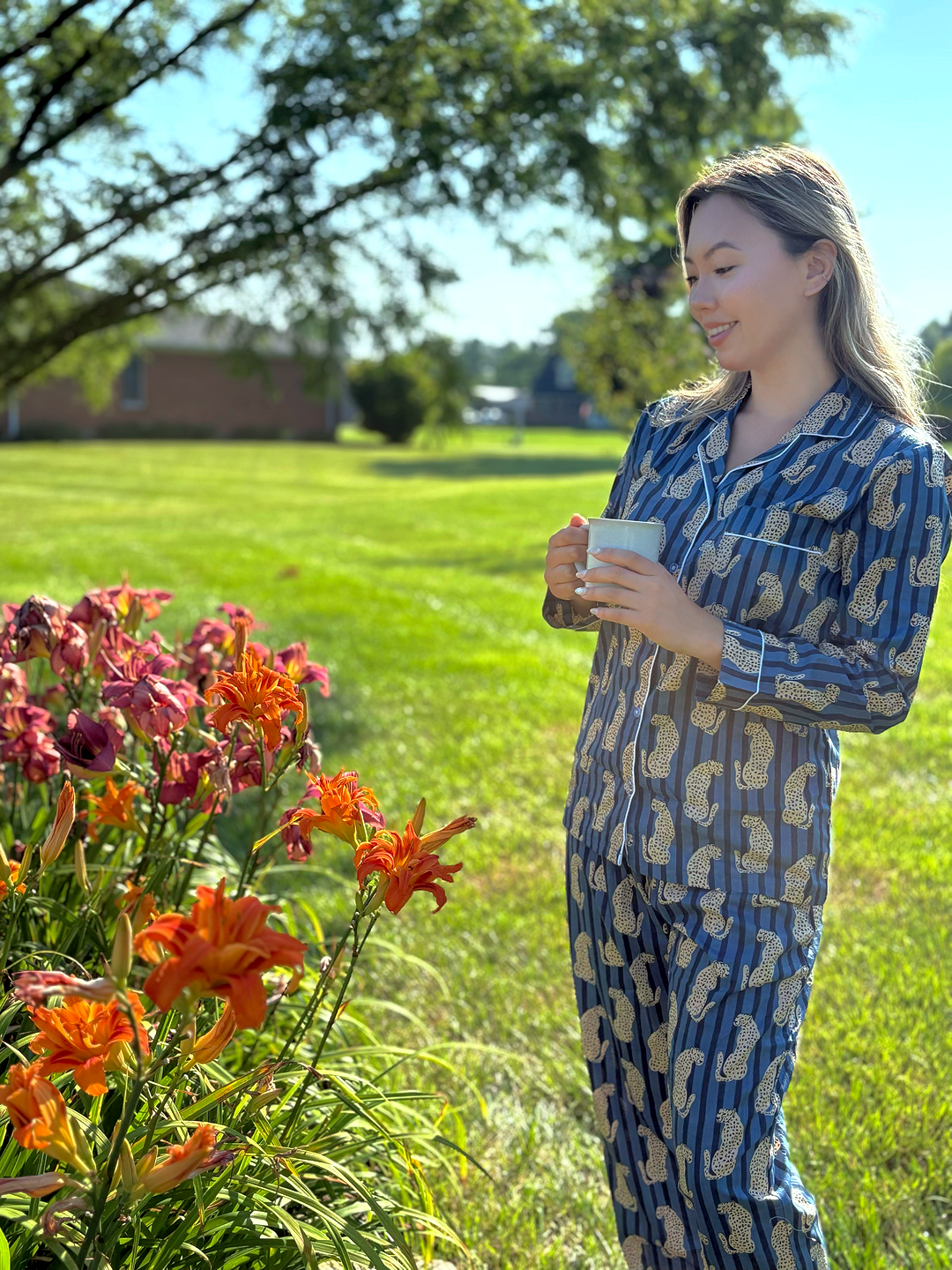 Blue Leopard Pajamas