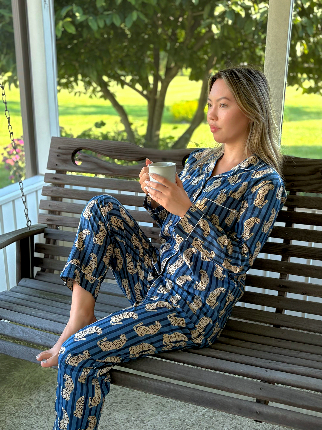 Blue Leopard Pajamas