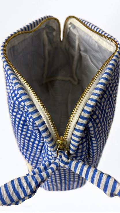 Indigo Check Pouch