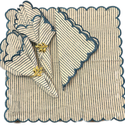 Winter Stripe Emboirdered Napkins