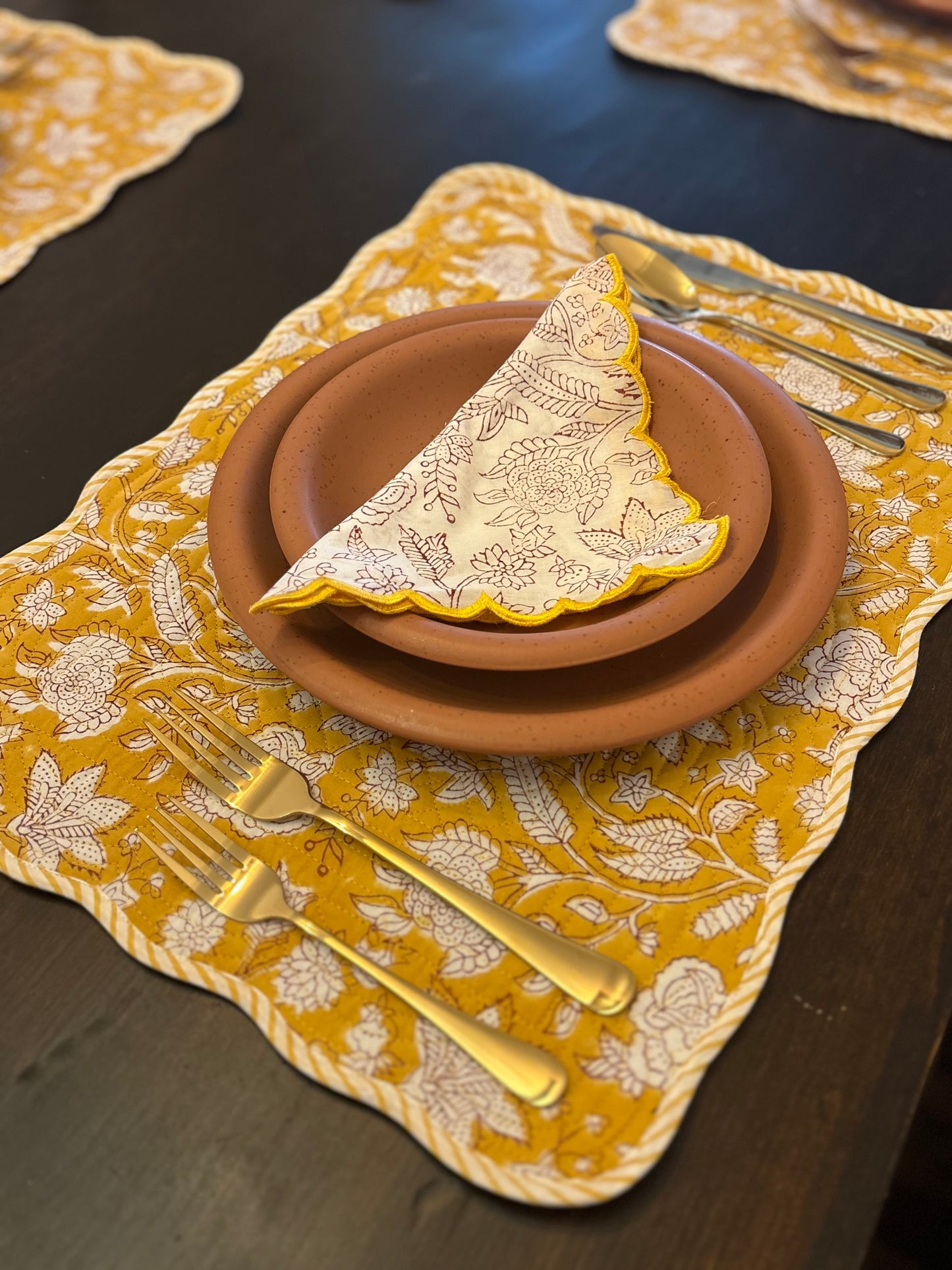 Golden Harvest Embroidered Napkins