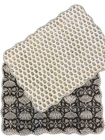 Midnight Lotus Scalloped Placemats