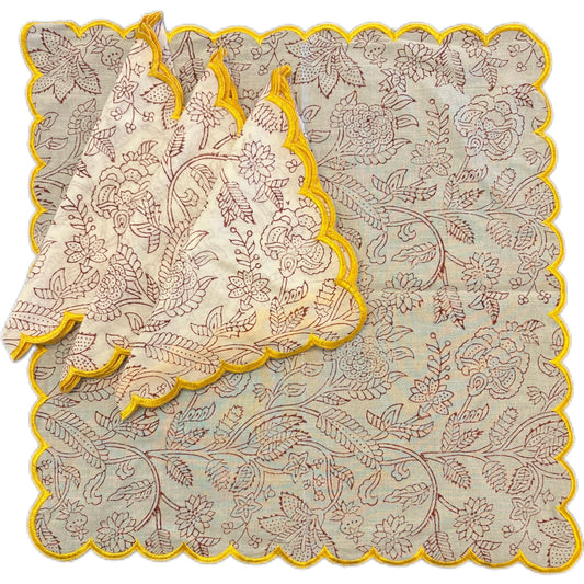 Golden Harvest Embroidered Napkins