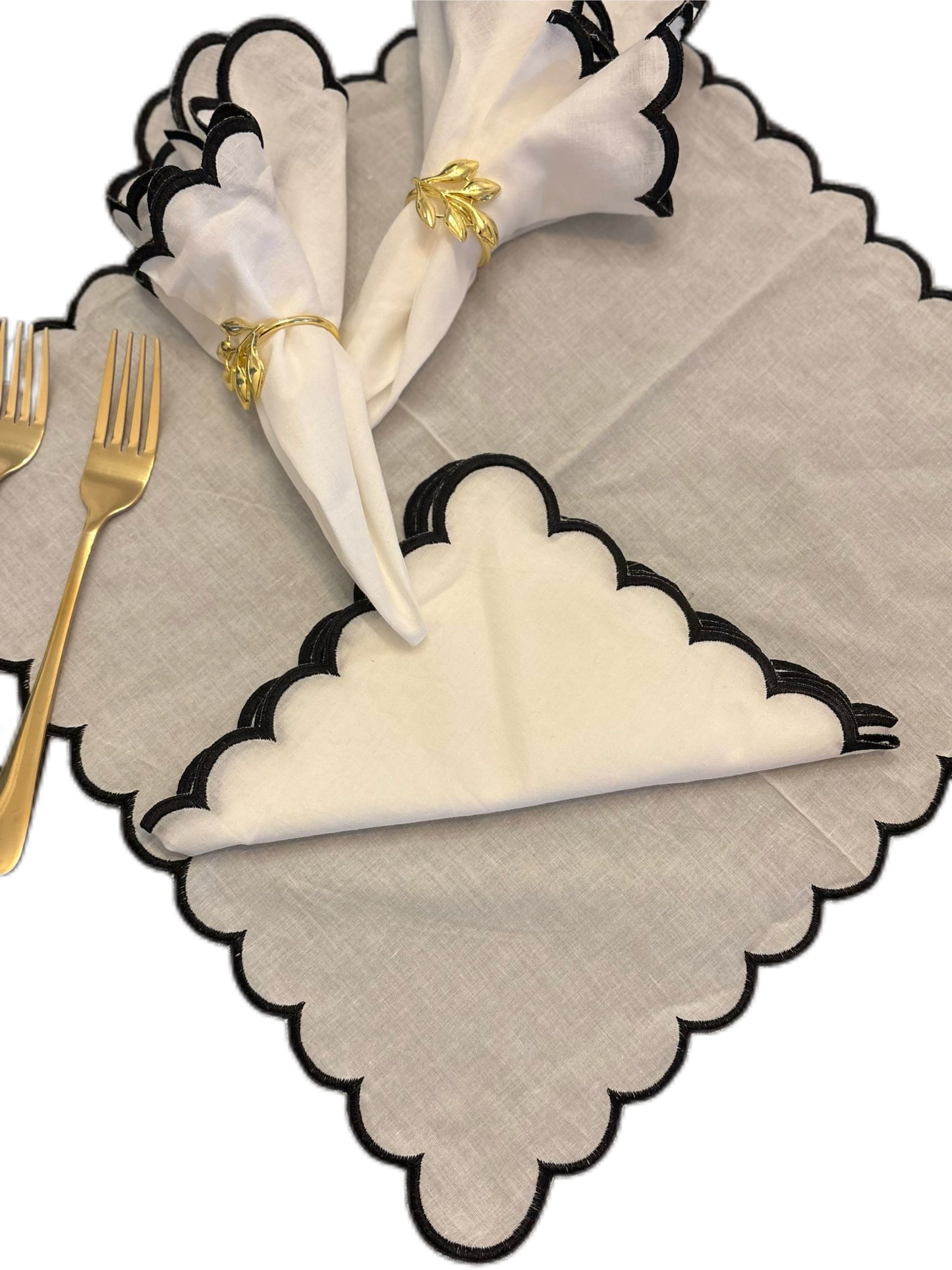 Midnight Embroidered Napkins