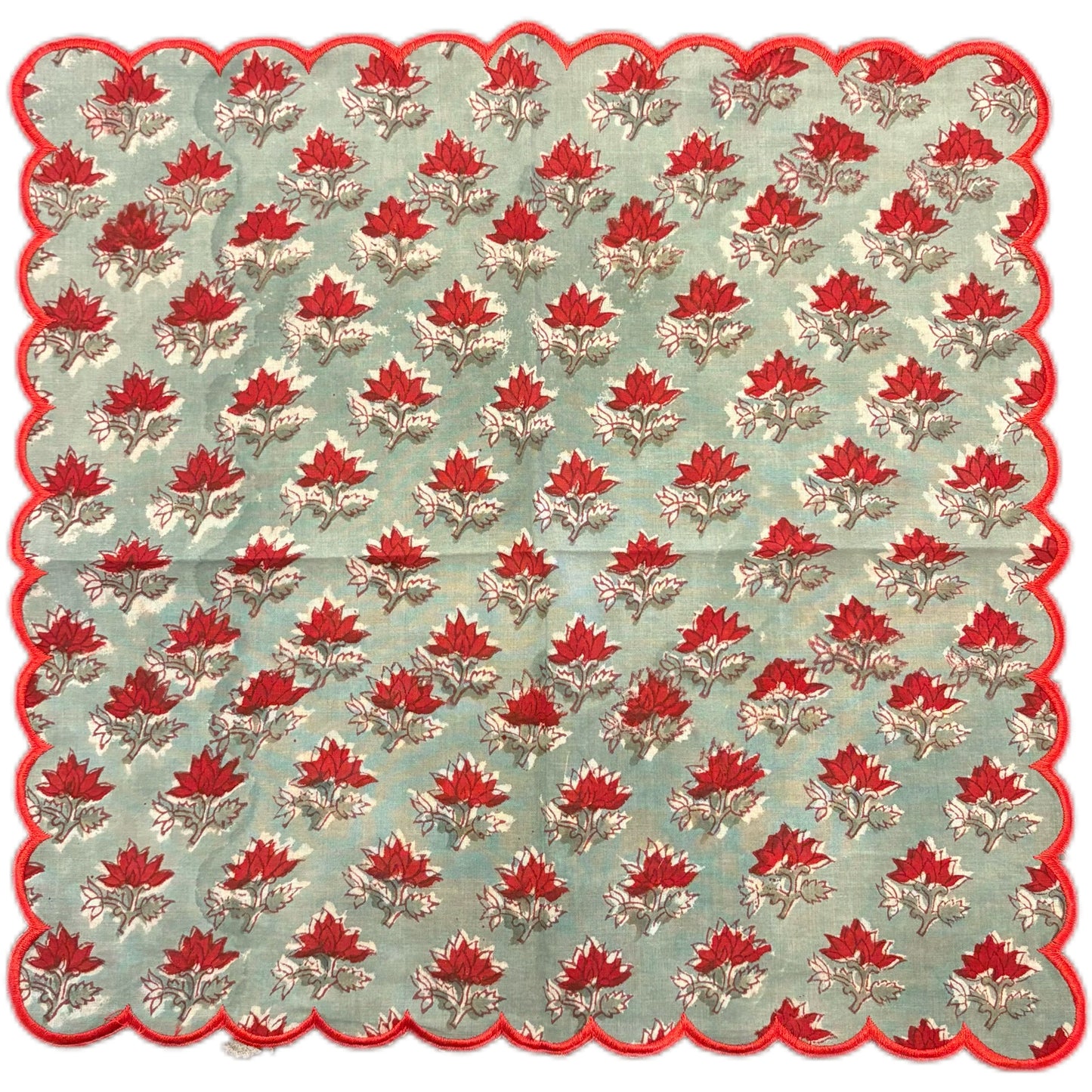 Holiday Poinsettia Embroidered Napkins