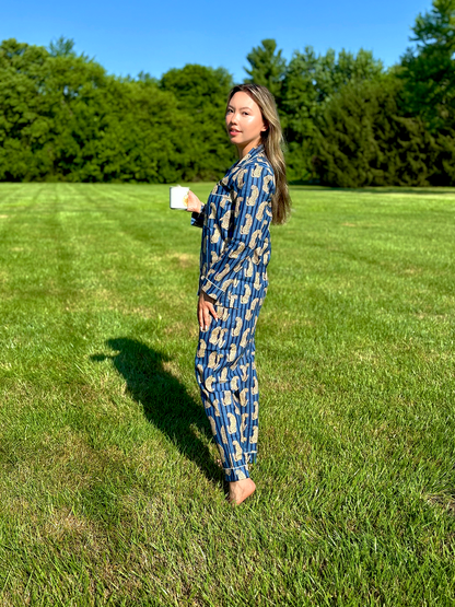 Blue Leopard Pajamas