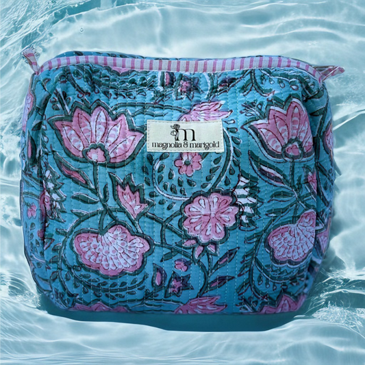 Pink Lotus Waterproof Travel Pouch