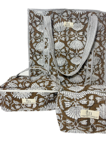 Lotus pond Tote- 3pc set