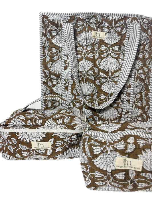 Lotus pond Tote- 3pc set